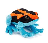 Zappi Co Peluche 100 % recyclée, grenouille empoisonnée, orange/bleu (21 cm de longueur) en peluche douce et respectueuse de l'environnement, collection d'animaux pour nouveau-nés - réaliste et