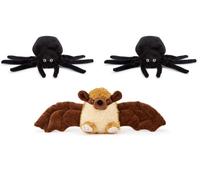 Zappi Co Peluche Douce et Moelleuse pour Enfants - Animaux en Peluche Parfaits pour des Compagnons de Jeu Douillets et Agréables pour Les Enfants (12-15 cm) (2X Araignées + Chauve-Souri)