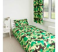 Zappi Co Vert Camo Camouflage Enfants Garçons Filles Chambre Housse de Couette Literie (135 x 200 cm)