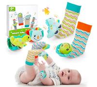 ZapWhiz - Chaussettes hochet pour bébé de 3, 4, 5, 6 mois, jouets pour bébé, hochet de poignet pour bébés de 0 à 6 mois, jouets sensoriels d'apprentissage pour nouveau-né,