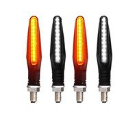 ZAPYVET Clignotants Lumineux for Moto 335SMD, éclairage Flash, Clignotant coulant, IP68, Pliable, Signal d'arrêt de Moto Clignotant Moto(4PCS White)