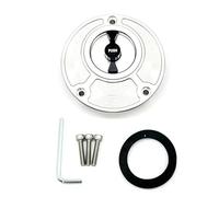 ZAPYVET Couvercle de bouchon réservoir carburant CNC for moto, for Monster, SuperSports 1098 S/R 748 916 996 998 848 Serrure de bouchon de réservoir de moto(Silver and Black)
