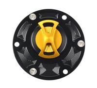 ZAPYVET Couvercle de bouchon réservoir carburant CNC for moto, for Triumph, Daytona 600/650 675/955i Speed Four Triple 955i/1050 Tiger 800/800XC TT600 Serrure de bouchon de réservoir de moto(Gold)