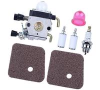 ZAPYVET Filtre à air de carburateur avec Filtre à Carburant, for débroussailleuse STIHL, FS38, FS45, FS55, FS55R, FS55RC, KM55, FS80, FS85, Bougie d'allumage Bougie d'allumage pour Tondeuse à Gazon