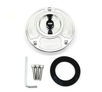 ZAPYVET For, MT07 MT-07 FZ07 FZ-07 2014 2015 2016 CNC, couvercle de bouchon réservoir carburant moto en aluminium sans clé Serrure de bouchon de réservoir de moto(Silver and Black)