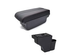 ZAPYVET For NISSAN, for Note 2016-2018 Accoudoir Intérieur Console Centrale Boîte De Rangement Accoudoir Décoration De Style De Voiture Accoudoir de voiture(BLACK E Red)