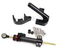 ZAPYVET For VSETT, 10+ Scooter électrique nouveau stabilisateur de direction en Fiber carbone Kit support montage d'amortisseur noir et rouge Amortisseur de direction de scooter électrique(BLACK F)