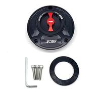 ZAPYVET For, XJ6 DIVERSION 2009-2015, couvercle de bouchon réservoir carburant CNC en aluminium accessoires moto sans clé 6 couleurs Serrure de bouchon de réservoir de moto(Black and Red)