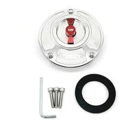 ZAPYVET For, XT600X 2014 Couvercle de bouchon réservoir carburant CNC en aluminium Accessoires moto sans clé 6 couleurs Serrure de bouchon de réservoir de moto(Silver and Red)