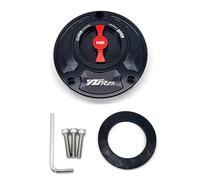 ZAPYVET For, YZF R25 2015 Couvercle de bouchon réservoir carburant CNC en aluminium Accessoires moto sans clé 6 couleurs Serrure de bouchon de réservoir de moto(Black and Red)