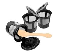 ZAPYVET Lot de 3 capsules filtre à café réutilisables en acier inoxydable, for cafetière Keurig 1.0 et 2. K200 250 avec une cuillère Filtre pour centrifugeuse