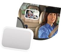 ZAPYVET Miroir de voiture pour bébé avec lumière, pour orientation arrière réglable à 360°, pour siège, pour commande vocale, sécurité, large vue Contrôle des rétroviseurs latéraux