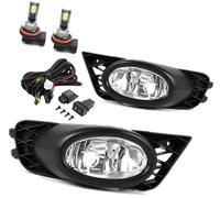 ZAPYVET Paire de feux antibrouillard 12 V pour berline pour Civic 2009-2011, grille pare-chocs pour avant gauche droite, conduite H11 55 W Feu antibrouillard pour pare-chocs(White With Bulbs)