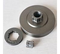 ZAPYVET Tambour d'embrayage de tronçonneuse 3800 avec roulement à aiguilles jante pignon 3 8 7 dents Kit d'embrayage pour tondeuse à gazon