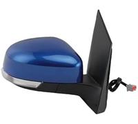 ZAPYVET Unité de rétroviseur extérieur Rétroviseurs latéraux, pour Ford, pour les modèles pour Focus Mk2 2008-2011 avec chauffage à réglage électrique et clignotants intégrés(Blue Right Driver Side)