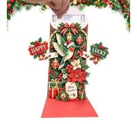 Zaqeio Carte de Noël 3D Scène festive multicouche à ouvrir, souvenir | Carte de Noël pour argent liquide et enveloppe à billets Pour fille et fils petite amie réunion à la maison étagère StyleC