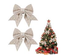 Zaqeio Nœuds de Noël pour Couronne 2 pièces Ruban pailleté à Liens torsadés | Décorations de nœuds de Noël 13,1 x 7,6 cm pour maison, cuisine, mur, cheminée, fêtes, Saint-Valentin, anniversaire,