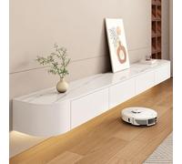 zaqiming Étagère TV Flottante Etagere TV Murale with 2 Doors Meuble TV Suspendu pour Centre de Divertissement pour Salon Banc Télévision