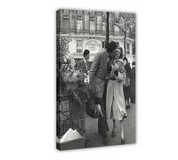 ZAQMKOL Poster sur toile Robert Doisneau The Bouquet of Daffodils Paris 1950 - Décoration murale pour salon, chambre à coucher - 40 x 60 cm