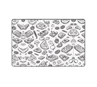 ZAQXSWCDEV Fast Food Tapis luxueux de 152,4 x 99,1 cm - Impression sur toute la largeur d'un seul côté, tissu en flanelle douce, mousse à mémoire de forme haute densité, base antidérapante et durable