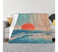 ZAQXSWCDEV Sunrise By The Sea - Couverture en micropolaire ultra douce - Flanelle légère et résistante aux bouloches pour lit, canapé, camping et voyage - Disponible en quatre tailles avec une