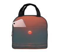 ZAQXSWCDEV Sunrise by The Sea Sac à déjeuner tendance à imprimé complet - Fabriqué en tissu Oxford haute densité et feuille d'aluminium épaisse, imperméable et durable, adapté pour le travail et les