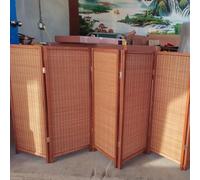 ZAQYCM Paravent Interieur Séparateur De Pièce Japonais Court, Cloison De Séparation De Bureau en Bois Pliante Autoportant, Accueil Couloir Entrée Écran De Confidentialité(7 Panel,H 120cm/3.9ft)