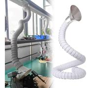 ZAQYCM Tuyau Evacuation Bras Collecteur De Conduit Flexible De 1m avec Capot en Acier Inoxydable, 100 160 200 MM Tuyau D’Extraction De Fumée Articulé pour CVC/Atelier D’Usine(White,Id 200MM/7 7/8 in)