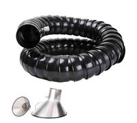 ZAQYCM Tuyau Evacuation Bras Collecteur De Conduit Flexible De 1m avec Capot en Acier Inoxydable, 100 160 200 MM Tuyau D’Extraction De Fumée Articulé pour CVC/Atelier D’Usine(Black,Id 100MM/3 8/9 in)