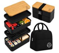 zaraf Bento Lunch Box 2 Couches Boite Repas Compartiment 1200 ml Lunchbox Hermétique avec Couverts Kit et Sac Isotherme Repas Boite Bento pour Adultes Enfants