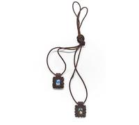 Zaraleas Sacré Catholique Mini Scapulaire Cuir Marron Fait Main du Sacré-Cœur de Jésus, Vierge Sacrée de Carmen, Sainte Vierge de Guadalupe et Saint Michel Archange 1,3 cm x 1,5 cm, Unique, Cuir, Pas