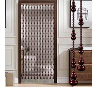 ZARBAILRE Rideau Perlé en Bois De Pêche, Rideaux De Porte en Perles De Bois, Pas Facilement Déformé Corde De Porte en Perles Bois pour Salon, Chambre, Mariage, Fête (A 110×212cm)