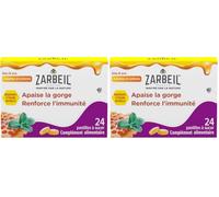 Zarbeil | Pastilles Gorge & Immunité (boîte de 24 pastilles à sucer) - Pastilles pour la gorge aux ingrédients d'origine naturelle - Complément alimentaire pour adultes et enfants dès 8 ans (Lot de 2)