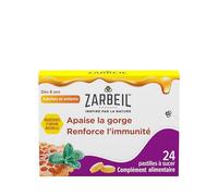 Zarbeil | Pastilles Gorge & Immunité (boîte de 24 pastilles à sucer) - Pastilles pour la gorge aux ingrédients d'origine naturelle - Complément alimentaire pour adultes et enfants dès 8 ans