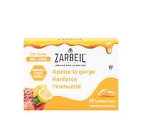 Zarbeil - Pastilles Gorge & Immunité Miel Citron (boîte de 24 pastilles) - Complément alimentaire aux ingrédients naturels pour apaiser la gorge - Pastilles à sucer pour renforcer l'immunité dès 8 ans