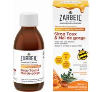Zarbeil Sirop Toux Et Mal De Gorge Adultes Et Enfants Dès 2 Ans Flacon 150ml