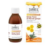 Zarbeil, Sirop Toux & Mal de Gorge (flacon de 150 ml) - Sirop contre la toux avec miel, extrait de feuille de lierre et glycérol - Dispositif médical pour toute la famille, à partir de 2 ans