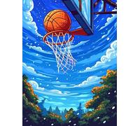 Zariocy 5D Diamond Painting Kits Basket-Ball, DIY Peinture avec Diamant Art Cristal Diamant Broderie Peintures Arts Artisanat pour Home Office Décoration Murale 30x40 cm