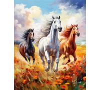 Zariocy 5D Diamond Painting Kits Cheval, DIY Peinture avec Diamant Art Plantes Animales Cristal Diamant Broderie Peintures Arts Artisanat pour Home Office Décoration Murale 30x40 cm