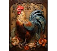 Zariocy 5D Diamond Painting Kits Coq, DIY Peinture avec Diamant Art Animaux Poulets Cristal Diamant Broderie Peintures Arts Artisanat pour Home Office Décoration Murale 30x40 cm-566