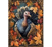 Zariocy 5D Diamond Painting Kits Dindon, DIY Diamond painting Adulte Art Automne Cristal Peintures Diamant Arts Artisanat pour Home Office Décoration Murale 30x40 cm