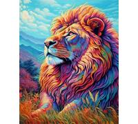 Zariocy 5D Diamond Painting Kits Lion, DIY Peinture avec Diamant Art Animaux Cristal Diamant Broderie Peintures Arts Artisanat pour Home Office Décoration Murale 30x40 cm