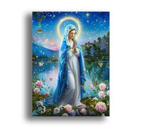 Zariocy 5D Diamond Painting Kits Vierge Marie, DIY Peinture avec Diamant Art Religion Cristal Diamant Broderie Peintures Arts Artisanat pour Home Office Décoration Murale 30x40 cm