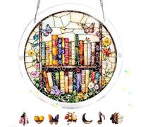 Zariocy Papillon dans une bibliothèque Acrylique Puzzle Attrape-soleil - Vitrail Pendentif Fenêtre - Décoration de la Maison - Puzzle 83 pièces et pendentifs Mère, épouse, tante 18 x 18 cm-6