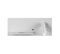 Zarivy Applique 2 + 8 W 4 000 K Velazquez Dcho blanc USB+Qi, 130 lm, double allumage, dimensions 14 x 35 x 14 cm. Idéale pour éclairer vos espaces avec style et fonctionnalité moderne.