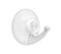 Zarivy Crochet à ventouse blanc Ø 42 mm, idéal pour la salle de bain et la cuisine, utilisé pour accrocher des objets légers sur des surfaces lisses.