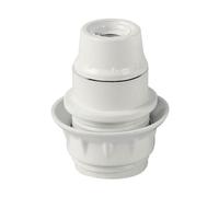 Zarivy Douille E14 en bakélite semi-filetée blanche, idéale pour les lampes de table et suspensions en décoration.