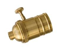 Zarivy Douille E27 en laiton vintage avec interrupteur, idéale pour les lampes décoratives et les applications d'éclairage rétro.