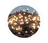 Zarivy Guirlande classique de 20 m avec 200 LED blanc chaud, 8 fonctions, IP44, idéale pour les décorations intérieures et extérieures.