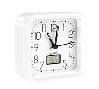 Zarivy Horloge analogique avec Alarme, Dimensions 82 x 82 x 38 mm de Couleur Blanche, idéale pour contrôler Le Temps et gérer des rappels.